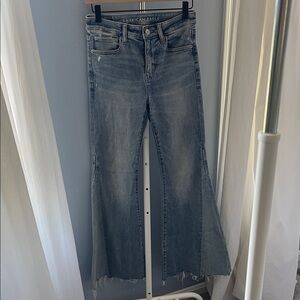 American Eagle Outfitters Light Blue Festival Flare Jeans